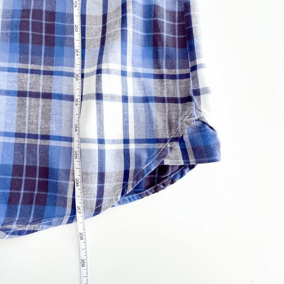 Riders by Lee Womens Button Down Shirt Long Sleeve Plaid Blue White XL - Picture 8 of 8